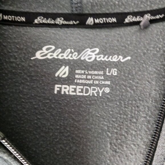 Eddie Bauer Motion FreeDry Performance Full Zip Hoodie Jacket Men's Size L Gray - Picture 3 of 10